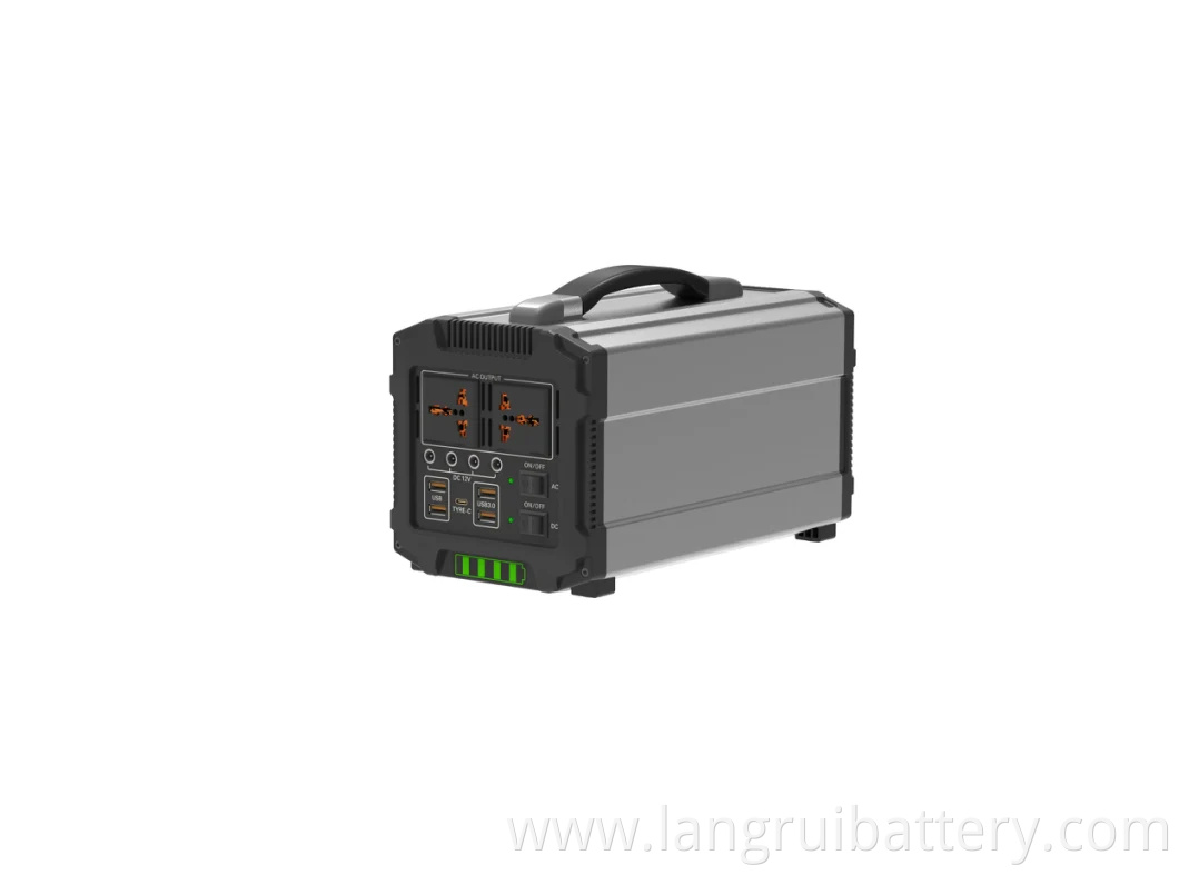 Rechargeable BMS Protect LiFePO4 Solar System 500W Long Cycle Life Outdoor Camping Portable Power Station